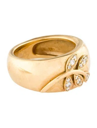 Pre-owned Mauboussin 18k Diamond Leaf Band In Multi