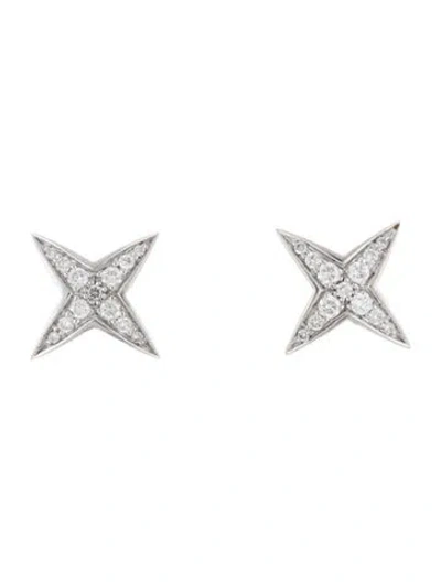 Pre-owned Mauboussin 18k Diamond String Star Studs In Multicolor