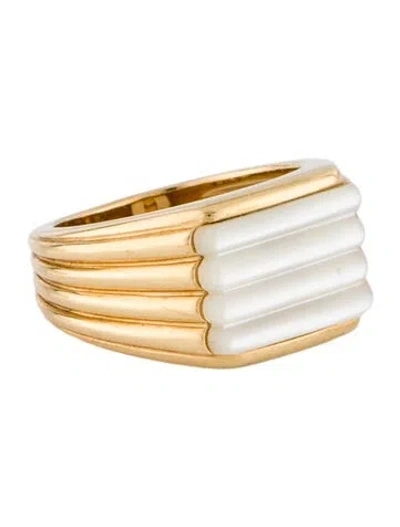 Pre-owned Mauboussin 18k Mother Of Pearl Ring In Multi