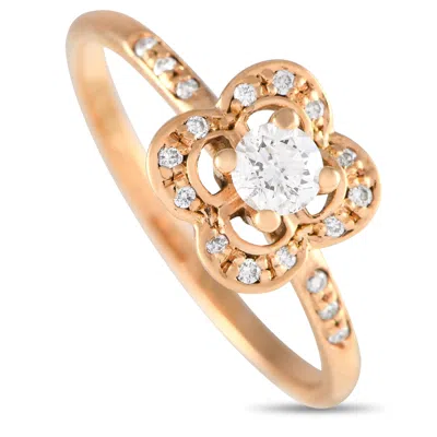 Mauboussin 18k Rose Gold Diamond Quatrefoil Ring Mb35-051524 In Silver