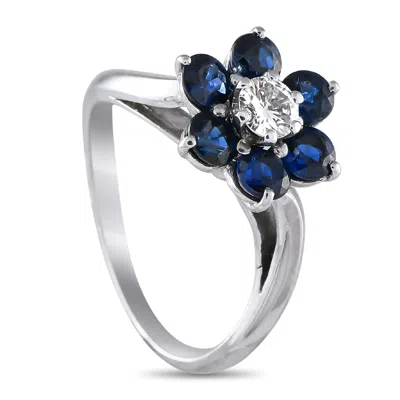 Mauboussin 18k White Gold Diamond And Sapphire Ring Mb29-050825 In Metallic