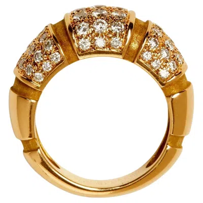 Pre-owned Mauboussin 18k Yellow Gold Pavé Diamond Ring