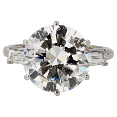 Pre-owned Mauboussin 1970s French  4, 17 Carat Diamond Platinum Solitaire Ring In Multi