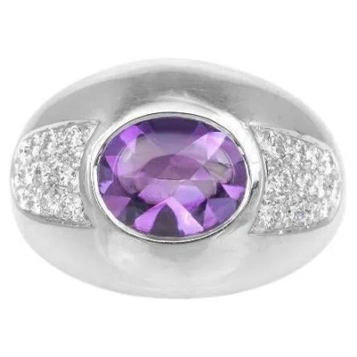 Pre-owned Mauboussin Amethyst & Diamonds Ring In Purple