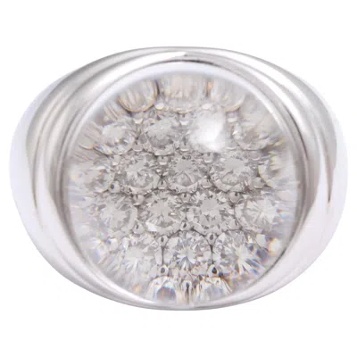 Pre-owned Mauboussin Crystal Dome On Brilliant Cut Diamonds Ring In Multi