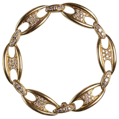 Pre-owned Mauboussin Diamond Gold Chain Bangle Bracelet, Circa 1965 In Multi