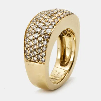 Pre-owned Mauboussin Diamonds 18k Yellow Gold Ring Size 54
