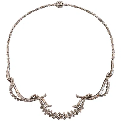 Pre-owned Mauboussin French 1967  15 Carat Diamonds Platinum 18 Karat White Gold Necklace