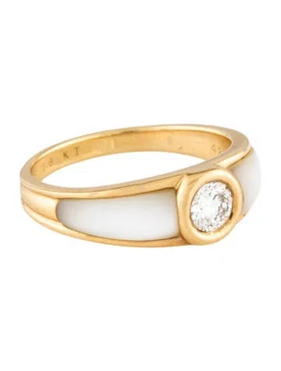 Pre-owned Mauboussin Mother Of Pearl & Diamond Nadia Ring In Multicolor