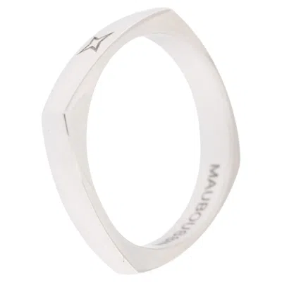 Pre-owned Mauboussin Odeon D'amour 18 Karat White Gold Band Ring