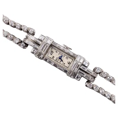 Pre-owned Mauboussin Paris Art Deco Platinum & Diamond Ladies Wrist Watch C. 1920 In Multi