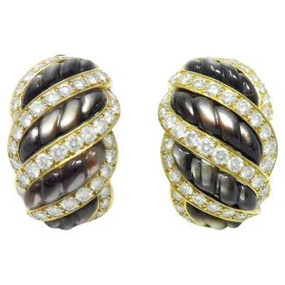 Pre-owned Mauboussin Pear Diamond 18k Yellow Gold Earrings