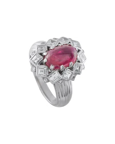 Pre-owned Mauboussin Platinum 3.90 Ct. Tw. Diamond & Ruby Ring (authentic Pre-loved)