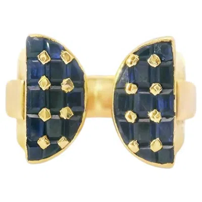 Pre-owned Mauboussin Sapphire Ring In 18k Yellow Gold