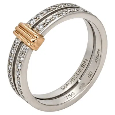 Pre-owned Mauboussin Subtile Eternit� Diamond Double Band Ring In Multiple