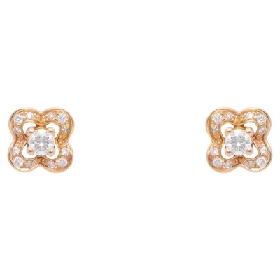 Pre-owned Mauboussin Vintage  Chance Of Love Diamond Clover Stud Earrings In Multiple