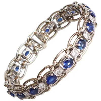 Pre-owned Mauboussin White Gold Bracelet, Sapphires And Diamonds