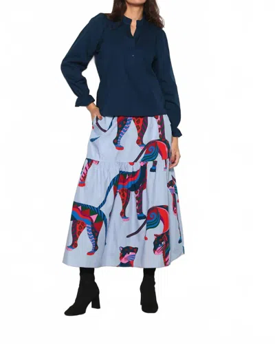 Maude Ada Skirt In Azure Safari In Multi