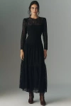 Maude Adeline Long-sleeve A-line Maxi Dress In Black