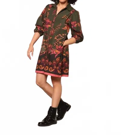 Maude Ava Dress In Olive Trails In Multi