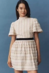 Maude Blythe Textured Mini Dress In Neutral