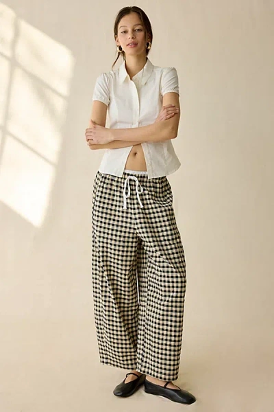 Maude Club Ari Gingham Ankle Wide Leg Pants In Multi