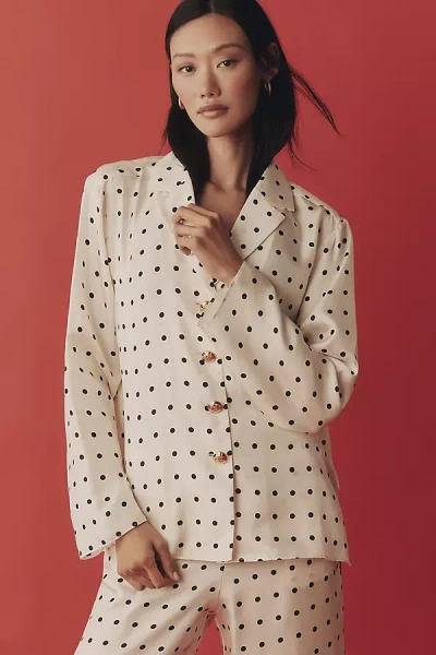Maude Club Bodie Silk Buttondown Shirt In Neutral
