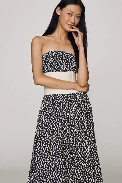 Maude Club Erin Petite 100% Cotton Midi Dress In Blue