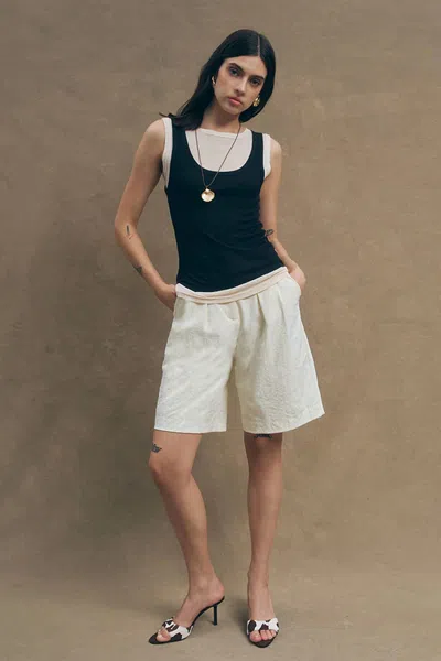 Maude Club Fafi Shorts In Butter Yellow In Neutral