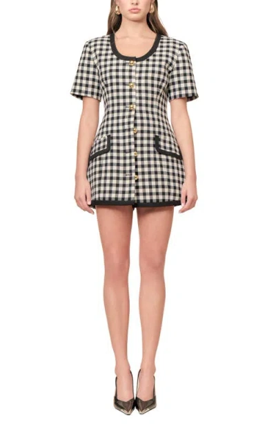 Maude Club Frances Gingham Wool Jacket In Black