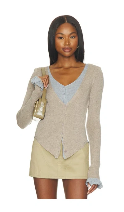 Maude Club Gina Cardigan In Neutral