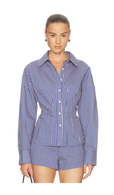 Maude Club Hadley Shirt In Blue