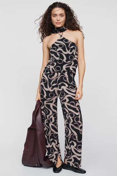 Maude Club Hayden High-rise Straight-leg Pants In Black