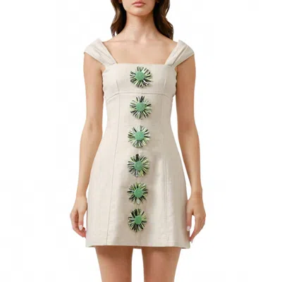Maude Club Lennon Mini Dress In Burlap In White