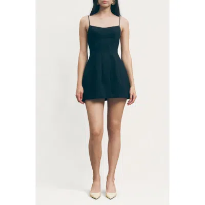 Maude Club Rhea Scoop Back Ponte Minidress In Black