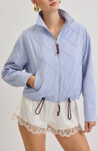 Maude Club Riley Shirting Stripe Jacket In Blue