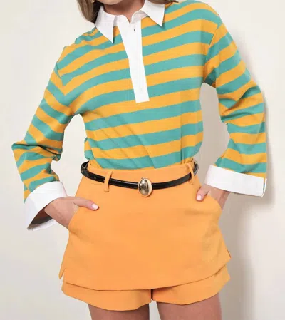 Maude Club Ruby Layered Mini Skort In Tangerine In Orange