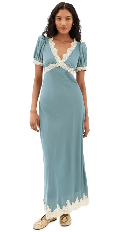 Maude Club Sabrina Dress Teal In Blue