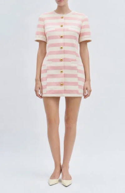 Maude Club Taylor Stripe Minidress In Multi