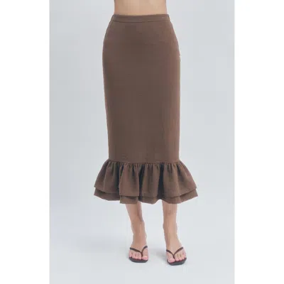 Maude Club Tennessee Midi Skirt In Brown