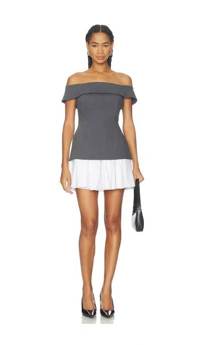 Maude Club X Revolve Grace Twill Dress In Blue