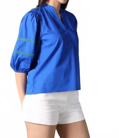 Maude Cora Top In Sapphire In Blue