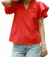 Maude Dani Solid Top In Chilli In Red