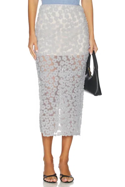 Maude Elodie Midi Skirt In Slate Gray In Blue