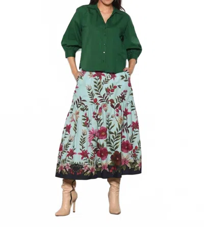 Maude Kyra Top In Midnight Mosaic In Green