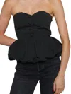 Maude Mckay Sweetheart Bustier Bubble Top In Black In Black
