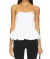 Maude Mckay Sweetheart Bustier Bubble Top In White In White