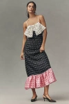 Maude Penelope Sleeveless Bow Ruffle Silk Maxi Dress In Black