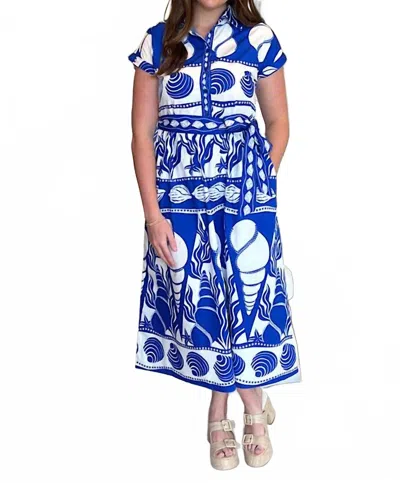 Maude Rylie Midi Dress In Seashells In Multi