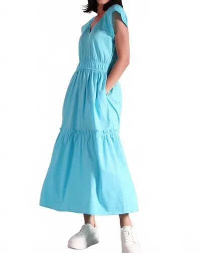 Maude Seirra Midi Dress In Cyan In Multi